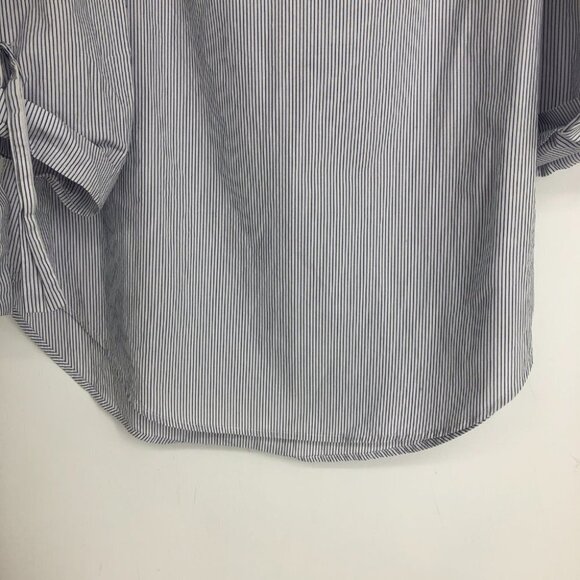 Aritzia Babaton Malik off the shoulder blouse, blue &  white stripes 100% cotton - Picture 8 of 16